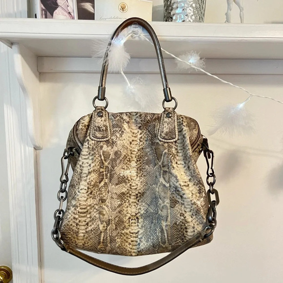 RARE Coach Kristin Python Metallic Hobo Shoulder Bag - Picture 3 of 10